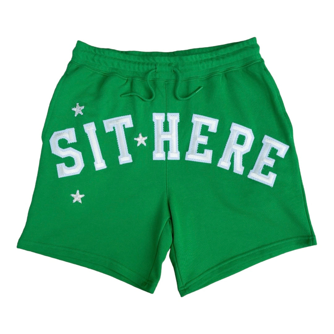 “Sit Here”  Shorts - Green