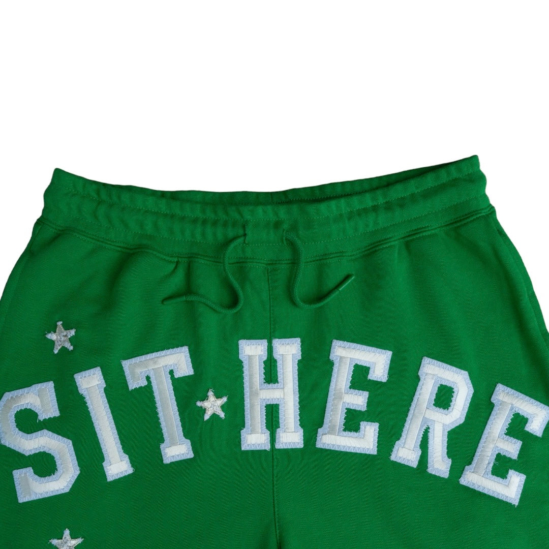 “Sit Here”  Shorts - Green