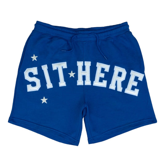 “Sit Here”  Shorts - Blue