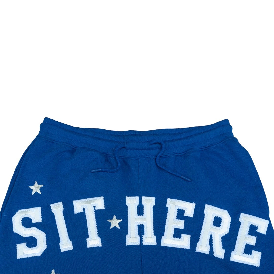 “Sit Here”  Shorts - Blue