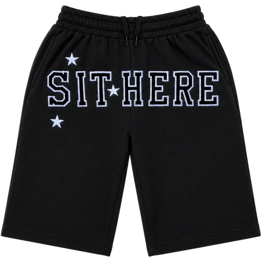 SIT HERE Baggy Shorts “Black”